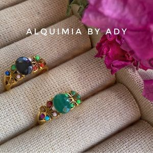 Alquimia Gold multicolor gemstone ring